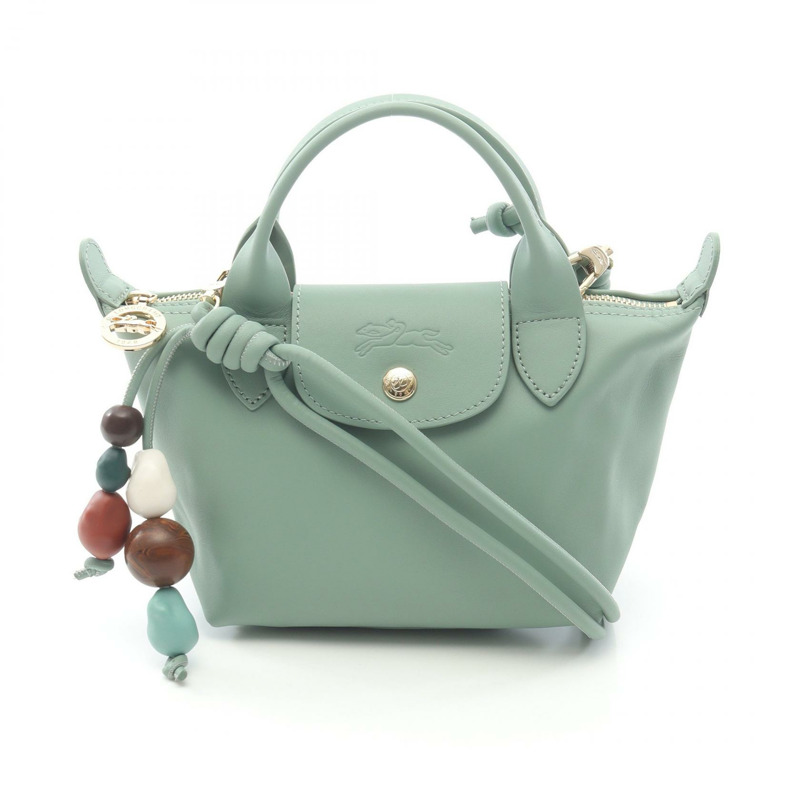 Longchamp Le Pliage Extra XS 肩背包 L1500HGV282 皮革 綠色 全新-0