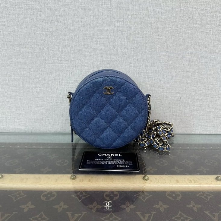 CHANEL 炫彩圓餅斜背鏈條包12*5*12 98新配件塵袋保卡-0