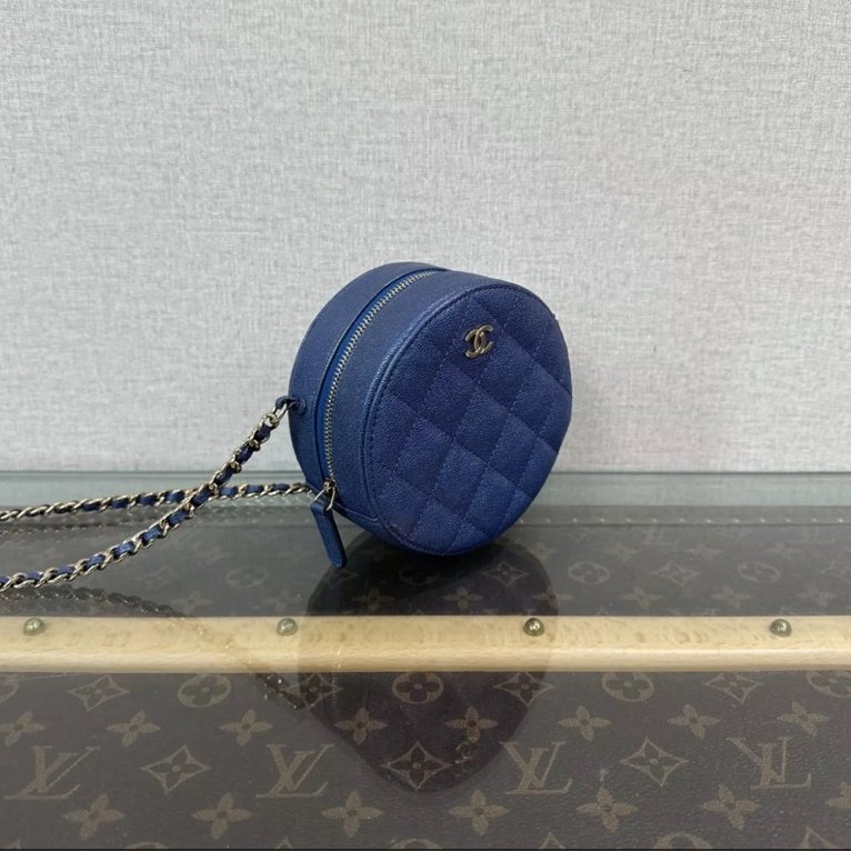 CHANEL 炫彩圓餅斜背鏈條包12*5*12 98新配件塵袋保卡-1