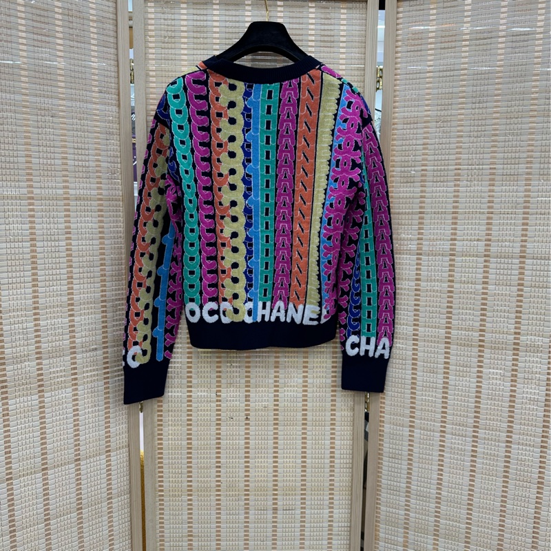 Chanel 21K彩色字母條紋針織毛衣 青春個性十足 38碼-1