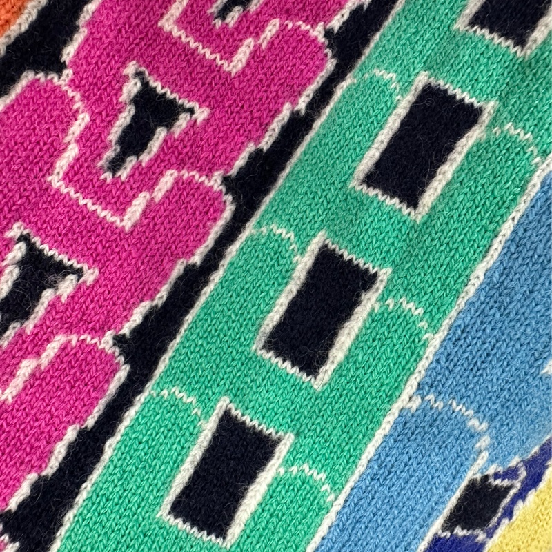 Chanel 21K彩色字母條紋針織毛衣 青春個性十足 38碼-5