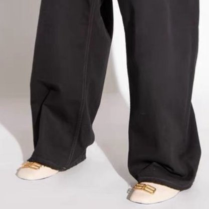 Balenciaga 米色金扣半拖鞋裸色奶茶色涼拖穆勒拖鞋 38號 全新配件塵袋-1