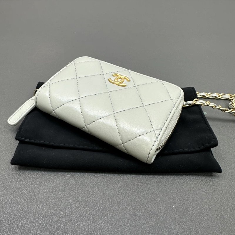 CHANEL 灰金金球mini肩背斜背鏈條包10*7*2 98新配件盒子塵袋保卡-2