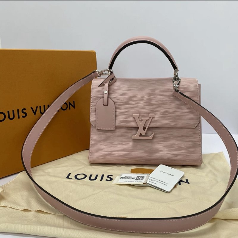 LV 粉色水波紋cluny手提肩背斜背包芯片款25.5*19*11 99新配件盒子塵袋-0