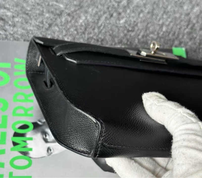 🌈Hermes🧡Depeches 25🧡黑色銀扣🌟98.5新🌈Epsom皮🌟-3