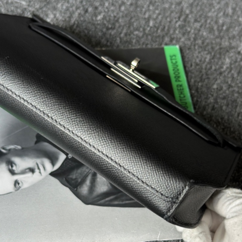 🌈Hermes🧡Depeches 25🧡黑色銀扣🌟98.5新🌈Epsom皮🌟-4