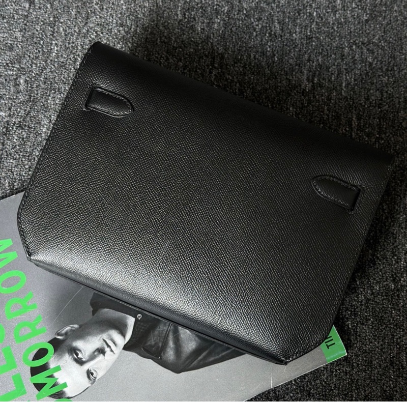 🌈Hermes🧡Depeches 25🧡黑色銀扣🌟98.5新🌈Epsom皮🌟-6