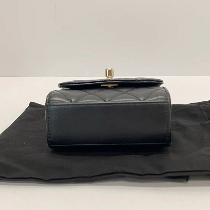 CHANEL Trendy cc mini黑金肩背斜背包小廢包11*10*4 98新配件盒子塵袋保卡-3