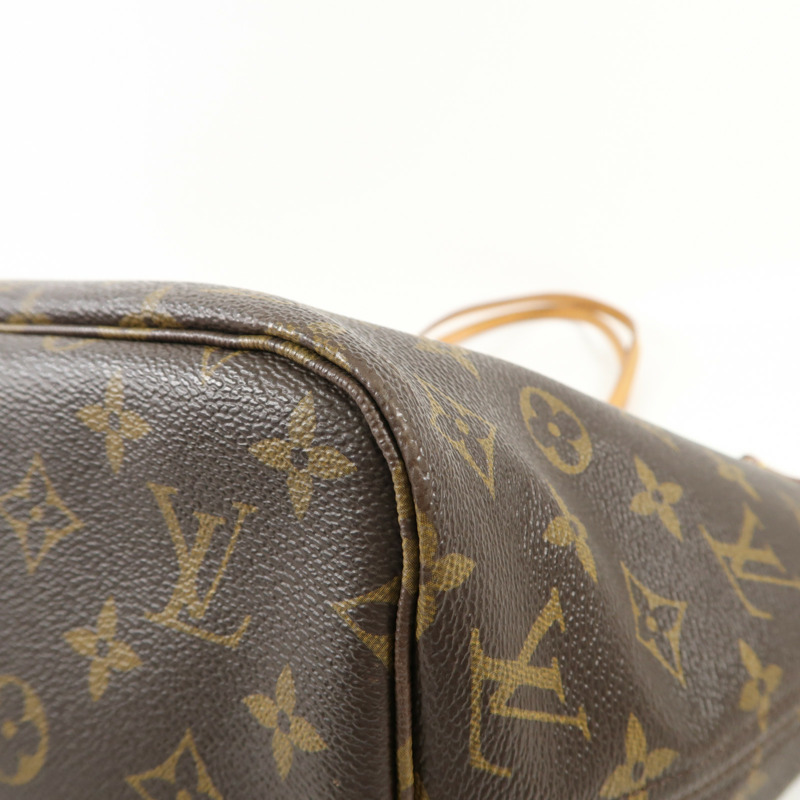 LOUIS VUITTON Monogram Neverfull MM金扣肩背袋手挽袋-10