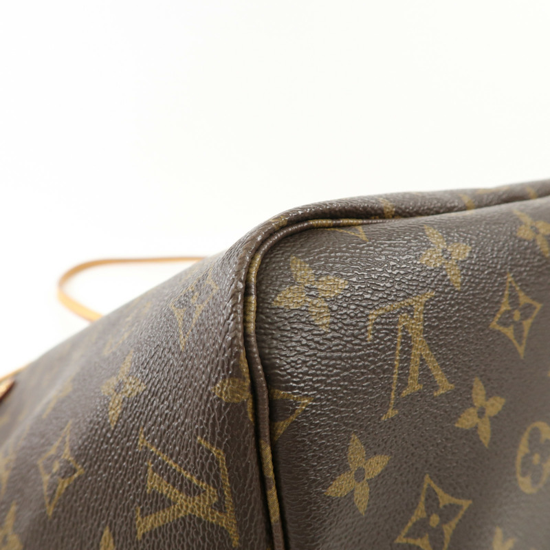 LOUIS VUITTON Monogram Neverfull MM金扣肩背袋手挽袋-11