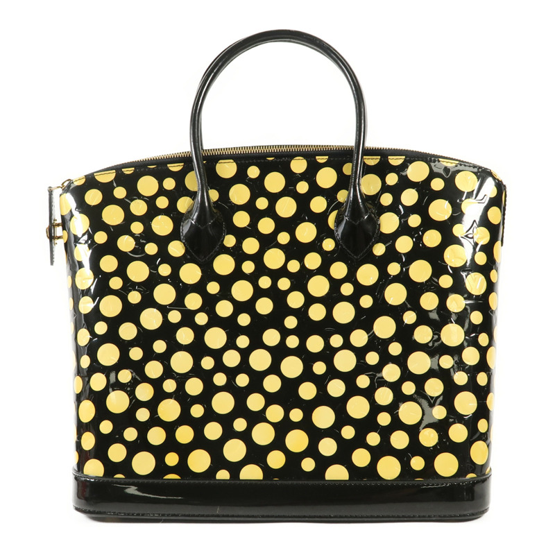 LOUIS VUITTON Vernis Lockit MM Yayoi Kusama金扣手挽袋-0