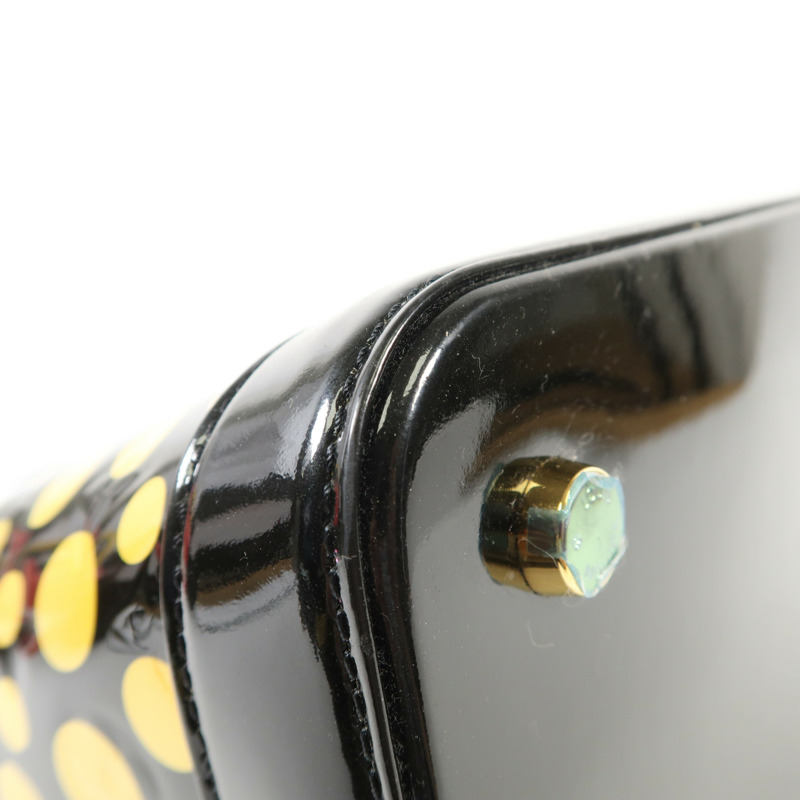 LOUIS VUITTON Vernis Lockit MM Yayoi Kusama金扣手挽袋-8