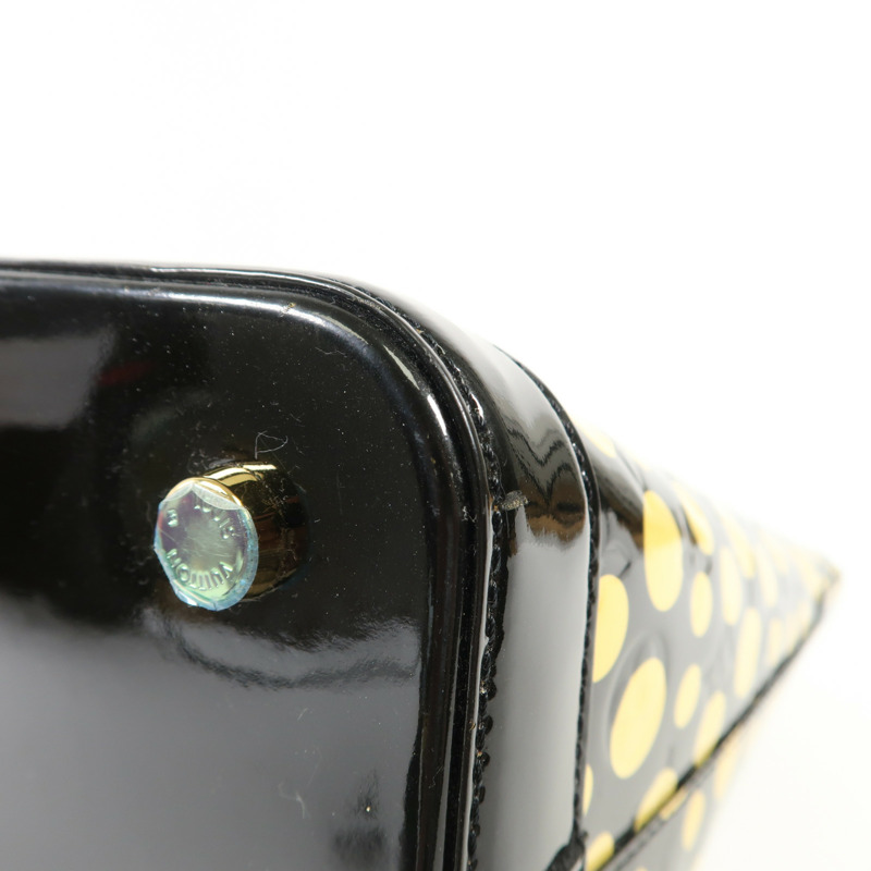LOUIS VUITTON Vernis Lockit MM Yayoi Kusama金扣手挽袋-9