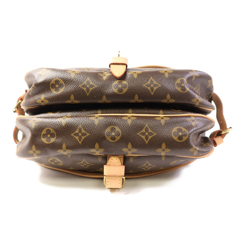 LOUIS VUITTON Monogram Saumur 30金扣肩背袋棕色-3