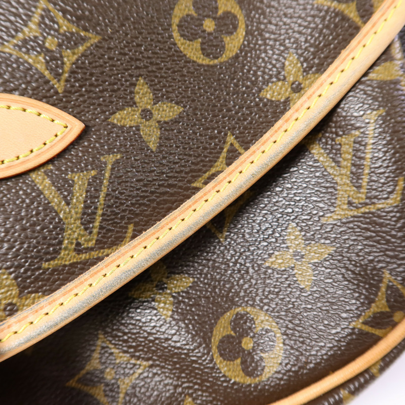 LOUIS VUITTON Monogram Saumur 30金扣肩背袋棕色-17