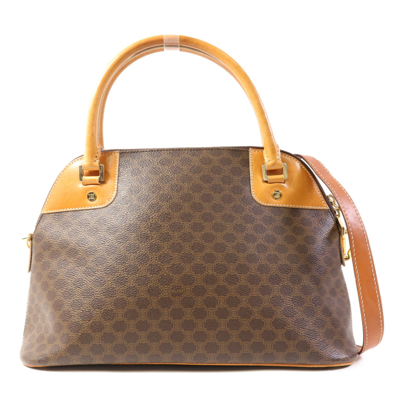 CELINE 塗層帆布Shoulder Bag金扣手挽肩背兩用袋-0