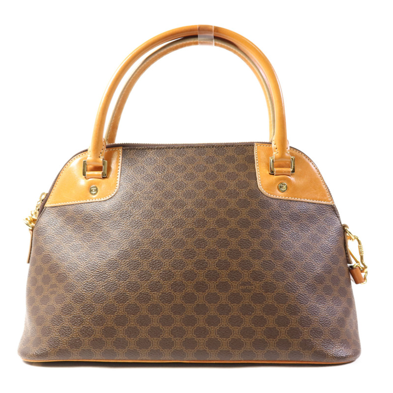 CELINE 塗層帆布Shoulder Bag金扣手挽肩背兩用袋-1