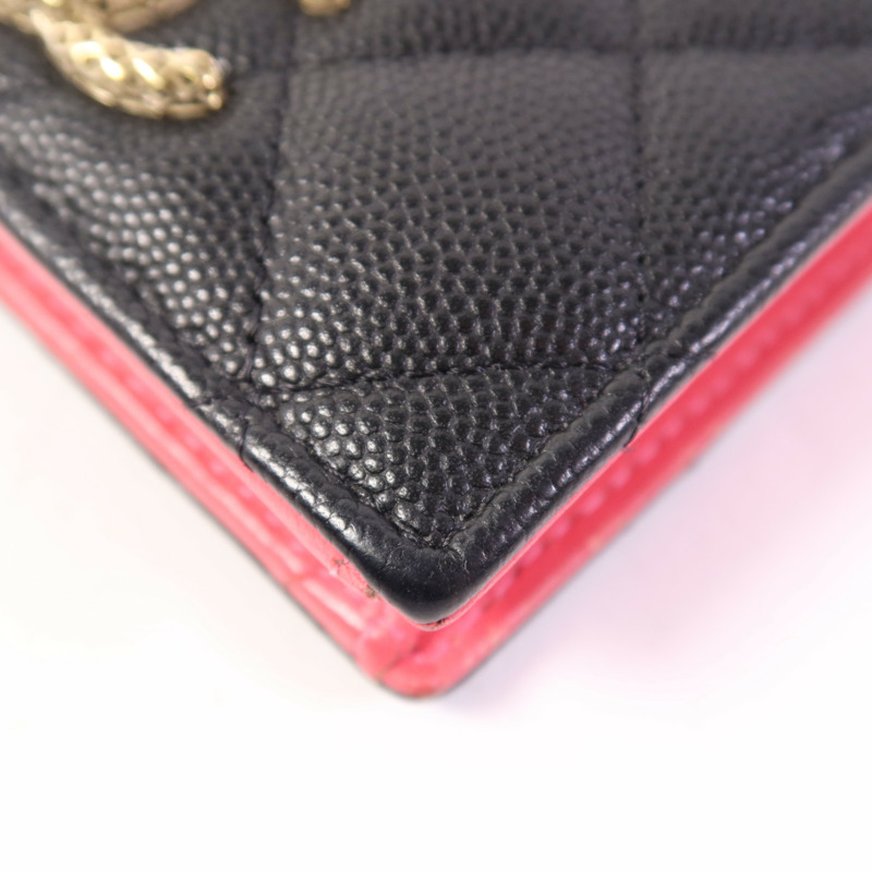 CHANEL 牛皮皮革Wallet金扣錢包-8