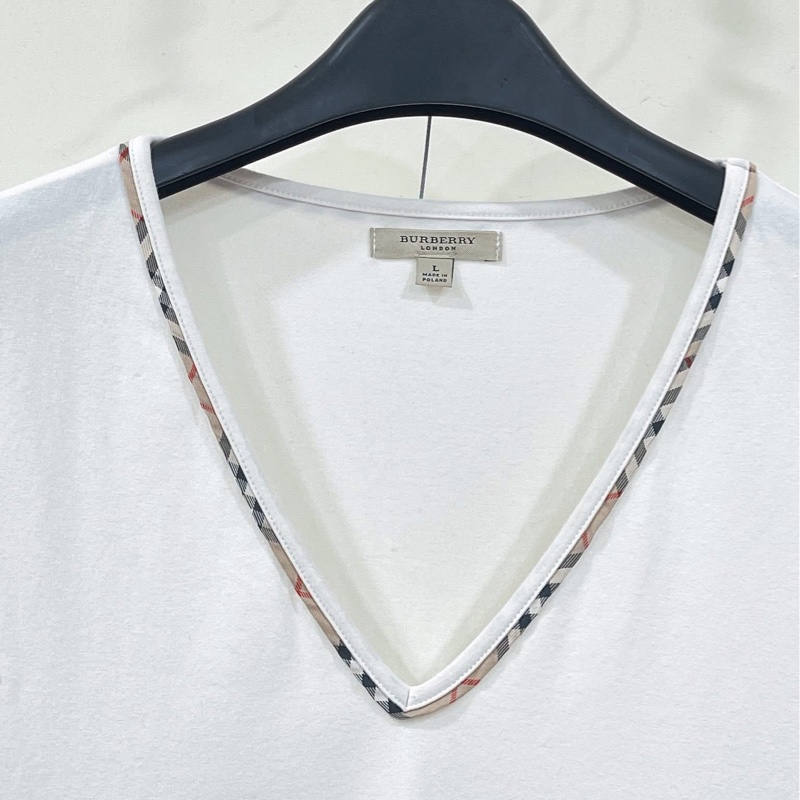 Burberry 倫敦 V領經典格紋滾邊戰馬上衣-6