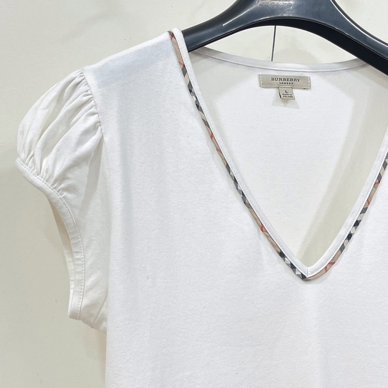 Burberry 倫敦 V領經典格紋滾邊戰馬上衣-7