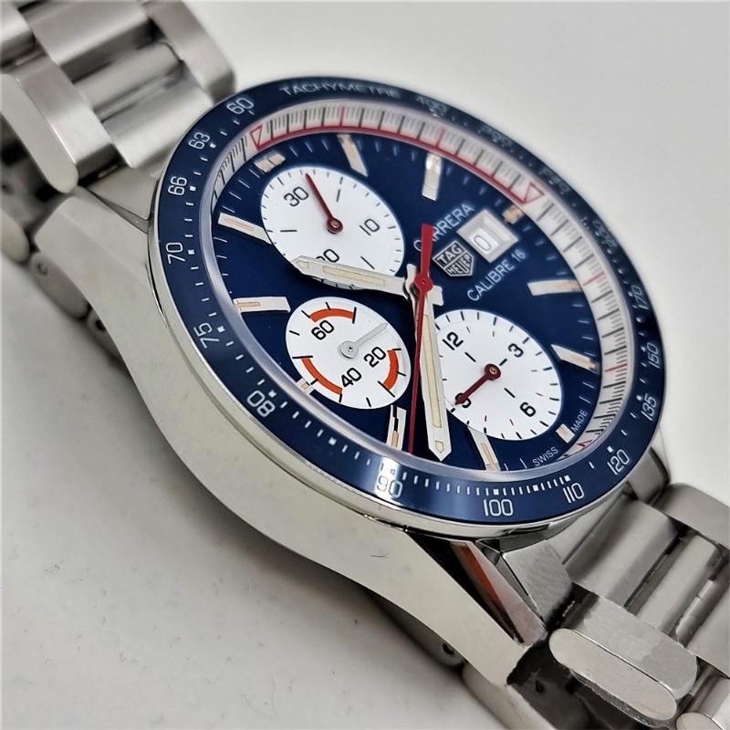9成新 防水錶 TAG HEUER Carrera Chronograph Watch with Silver Steel Bracelet CV201AR.BA0715 (思英Vito)-6