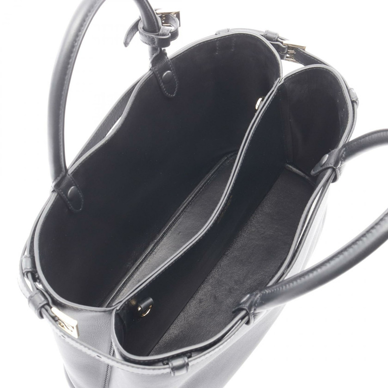 PRADA 中型雙扣皮帶單肩手提包 1BA4172CYSF0002 黑色皮革-2