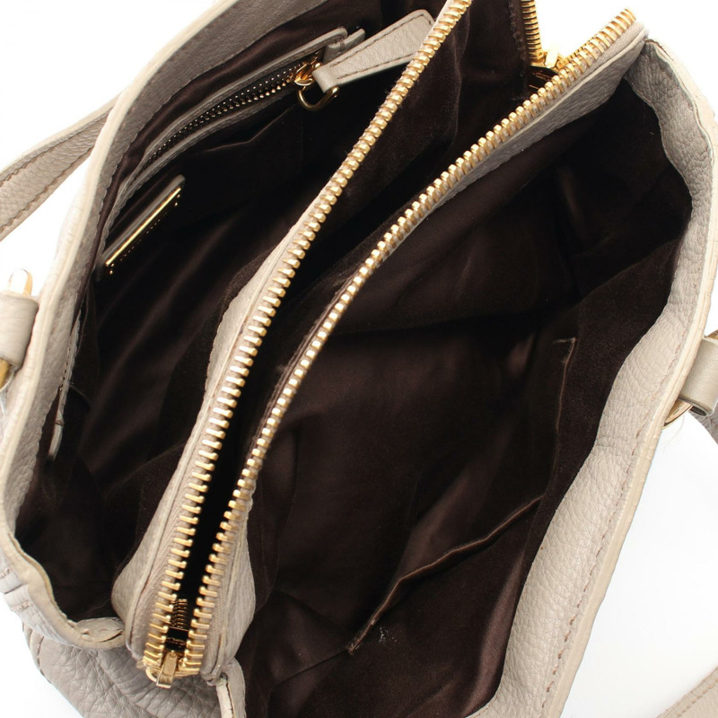 Miu Miu VITELLO CARIBU 手提包 手袋 皮革 灰色 二手 女款 GHW-2