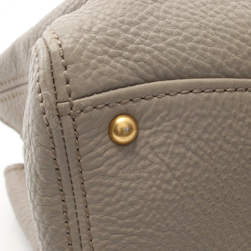 Miu Miu VITELLO CARIBU 手提包 手袋 皮革 灰色 二手 女款 GHW-9