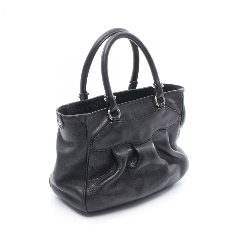Salvatore Ferragamo Gancini 手提包 217421 皮革 黑色 二手 女士-1