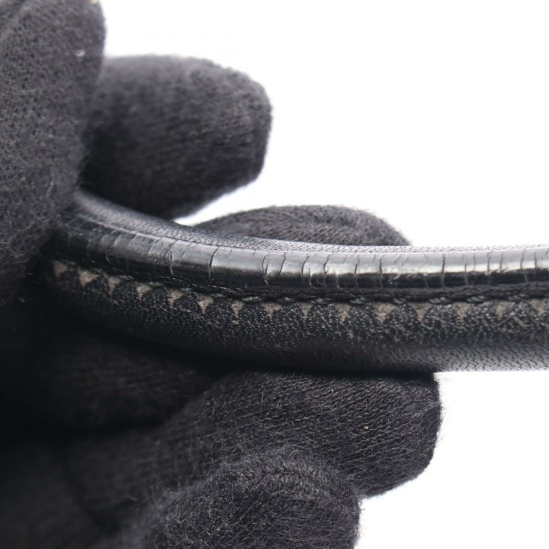 Salvatore Ferragamo Gancini 手提包 217421 皮革 黑色 二手 女士-5