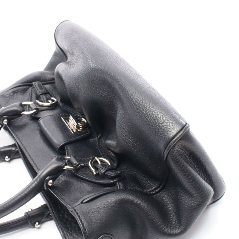 Salvatore Ferragamo Gancini 手提包 217421 皮革 黑色 二手 女士-6