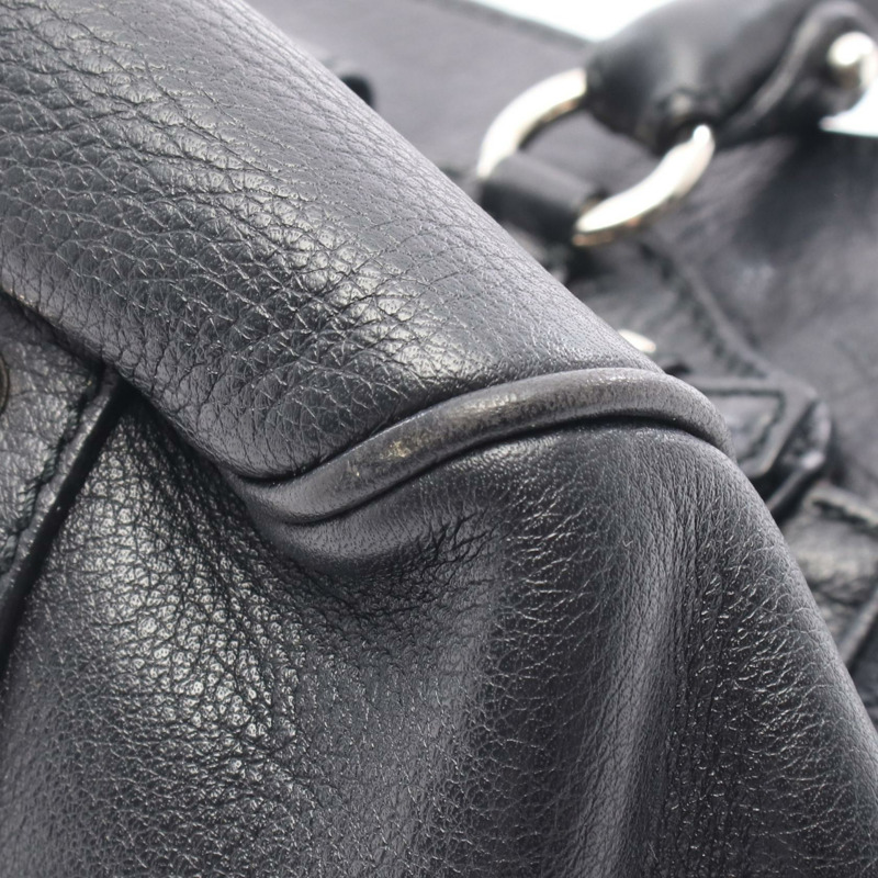 Salvatore Ferragamo Gancini 手提包 217421 皮革 黑色 二手 女士-8