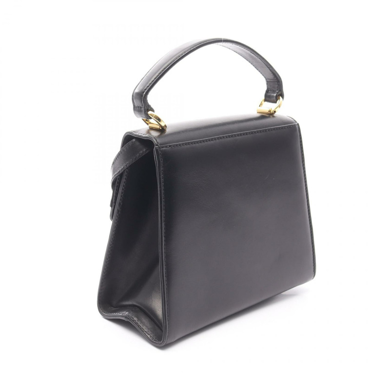 Salvatore Ferragamo Vara 緞帶單肩包 手提包 21 5677 皮革 黑色 二手 GHW-1