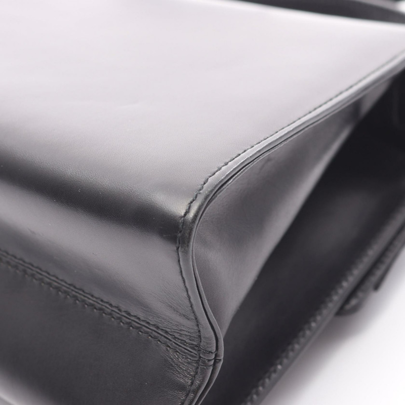 Salvatore Ferragamo Vara 緞帶單肩包 手提包 21 5677 皮革 黑色 二手 GHW-7