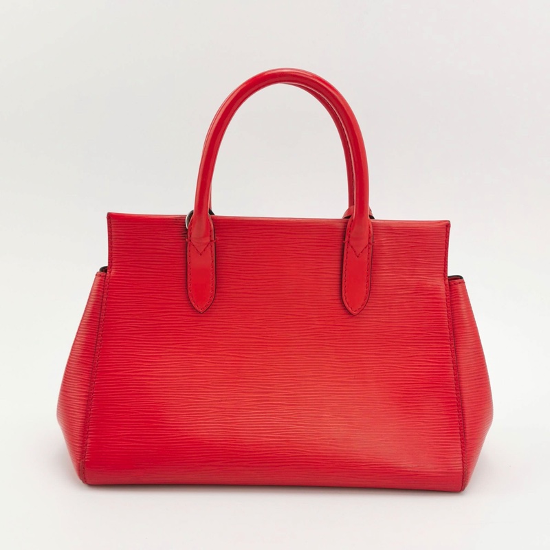 LV 路易威登 Marly 水波紋EPI 牛皮紅色手提包 肩背包 斜背包 底長26cm-2
