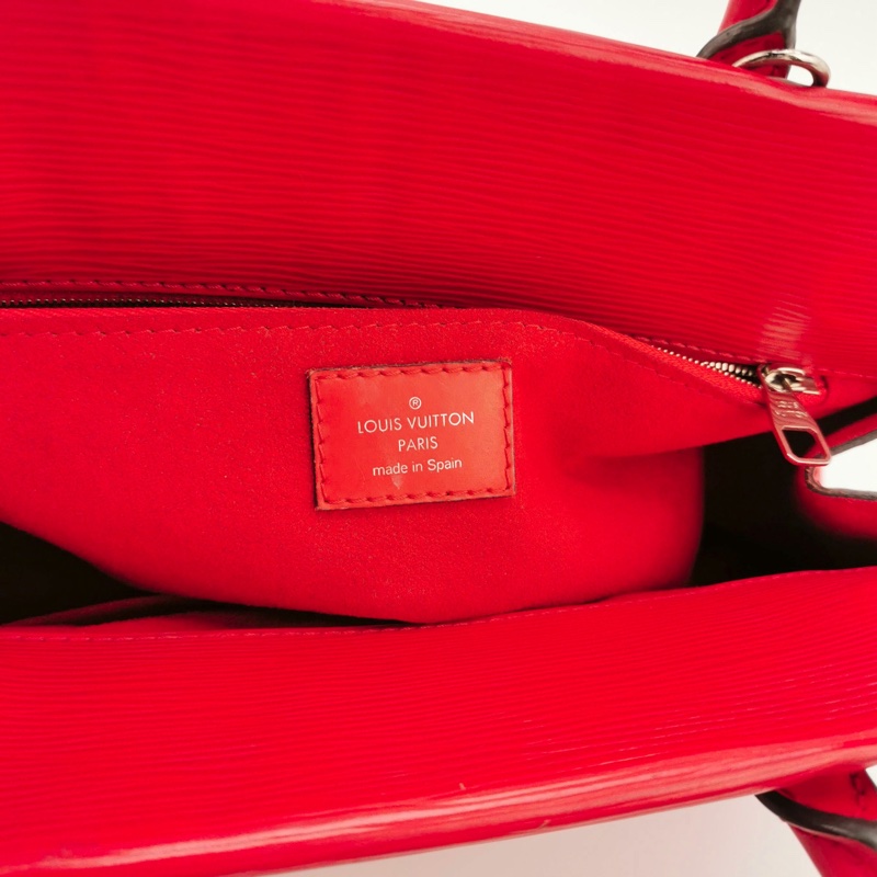 LV 路易威登 Marly 水波紋EPI 牛皮紅色手提包 肩背包 斜背包 底長26cm-6