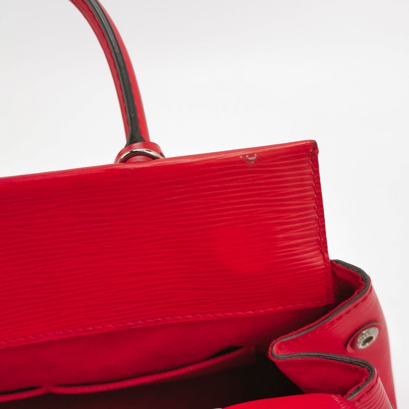 LV 路易威登 Marly 水波紋EPI 牛皮紅色手提包 肩背包 斜背包 底長26cm-9