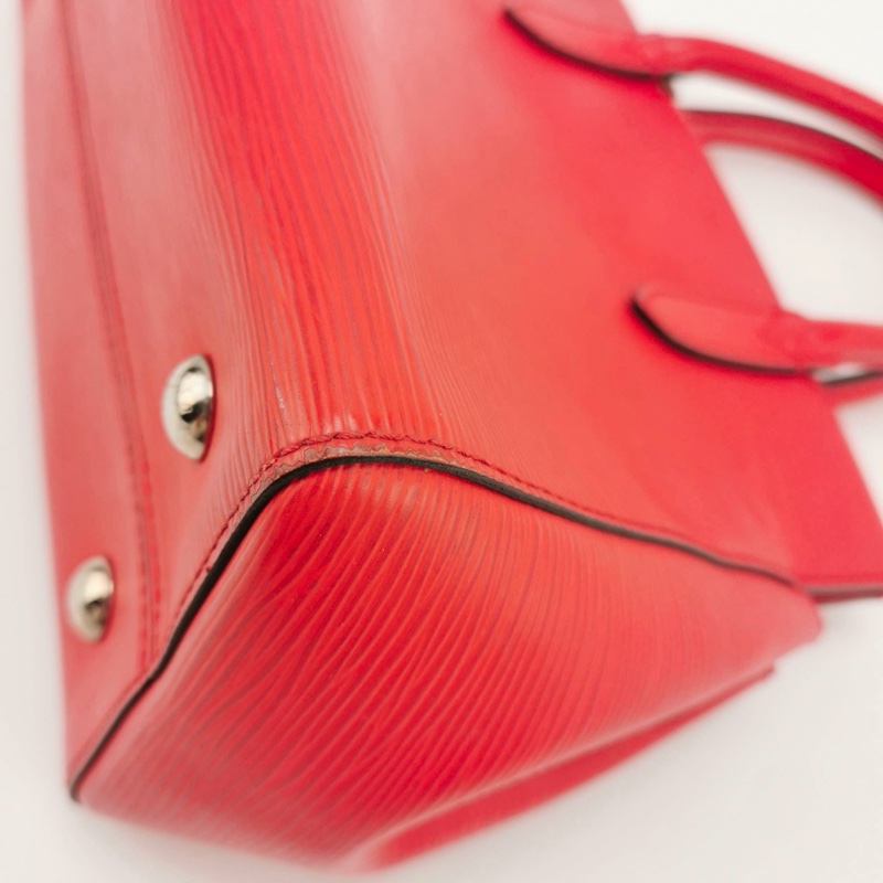 LV 路易威登 Marly 水波紋EPI 牛皮紅色手提包 肩背包 斜背包 底長26cm-10