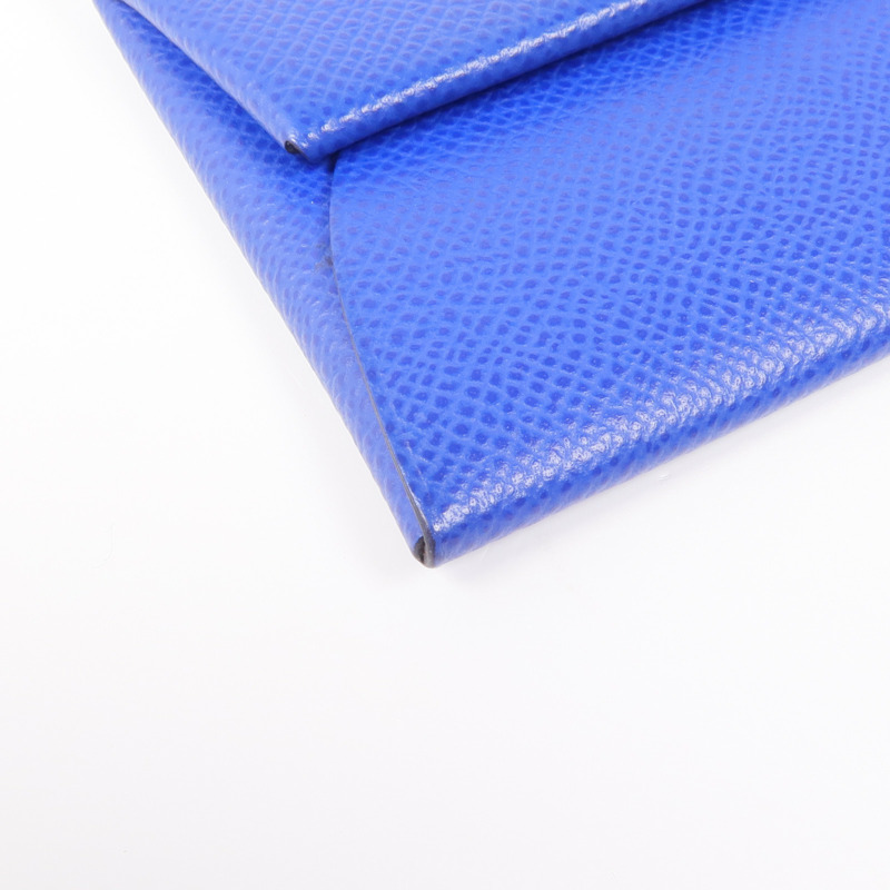 HERMES Epsom皮革Bastia銀扣零錢包-7