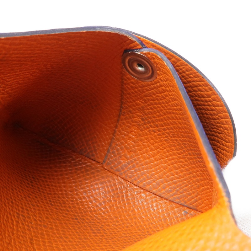 HERMES Epsom皮革Bastia銀扣零錢包-12