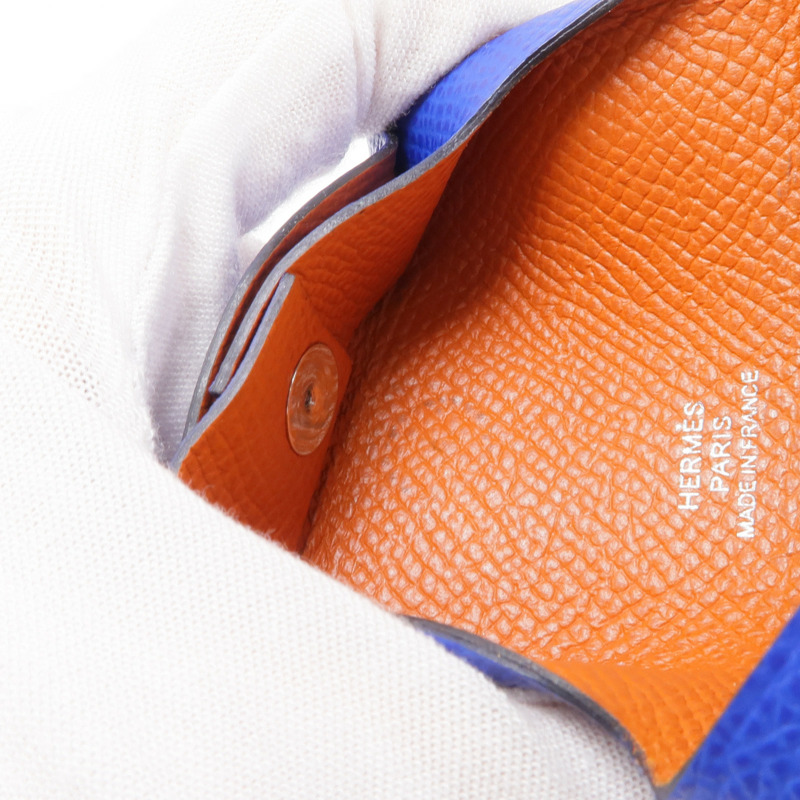 HERMES Epsom皮革Bastia銀扣零錢包-13