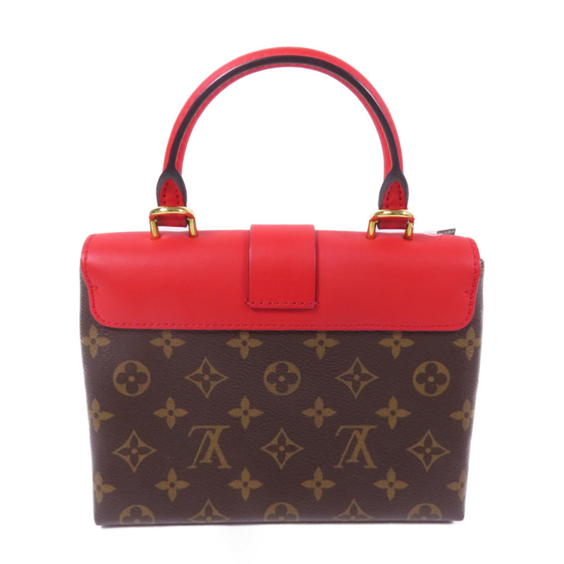LOUIS VUITTON Monogram Locky BB金扣手挽肩背棕色/紅色-1