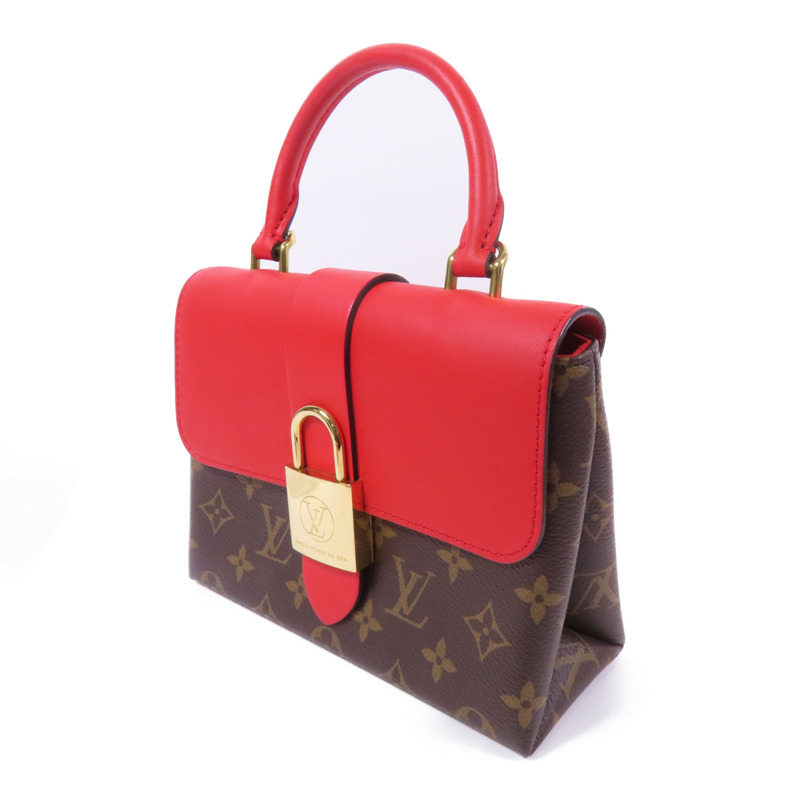LOUIS VUITTON Monogram Locky BB金扣手挽肩背棕色/紅色-2