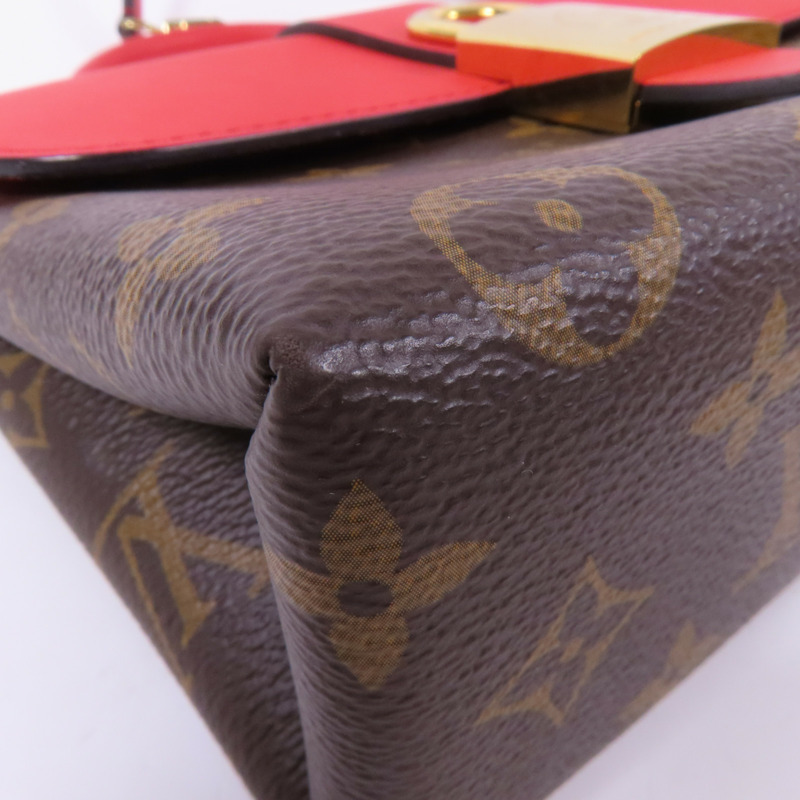 LOUIS VUITTON Monogram Locky BB金扣手挽肩背棕色/紅色-5