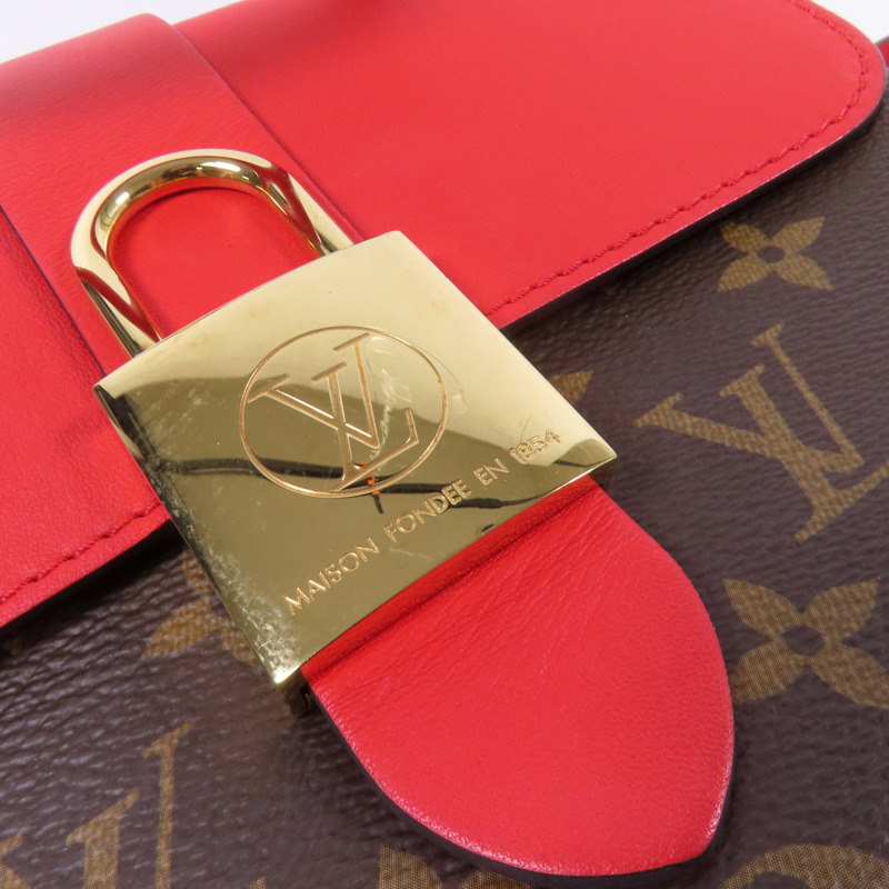 LOUIS VUITTON Monogram Locky BB金扣手挽肩背棕色/紅色-9