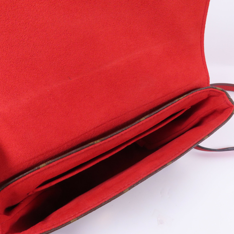 LOUIS VUITTON Monogram Locky BB金扣手挽肩背棕色/紅色-11