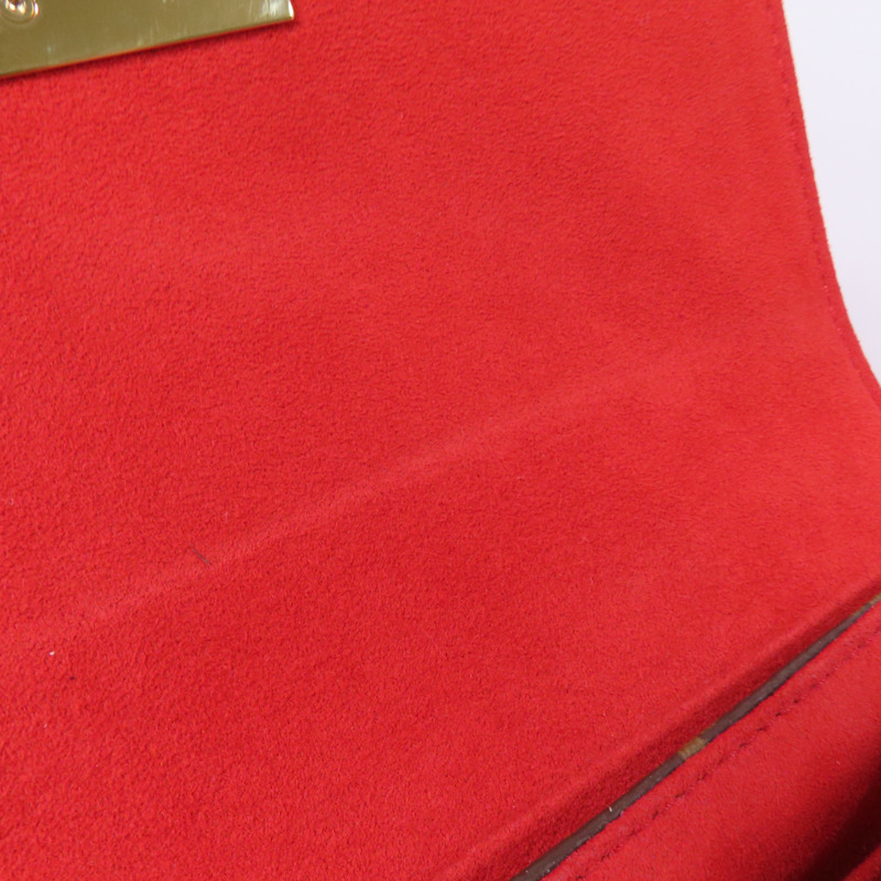 LOUIS VUITTON Monogram Locky BB金扣手挽肩背棕色/紅色-12