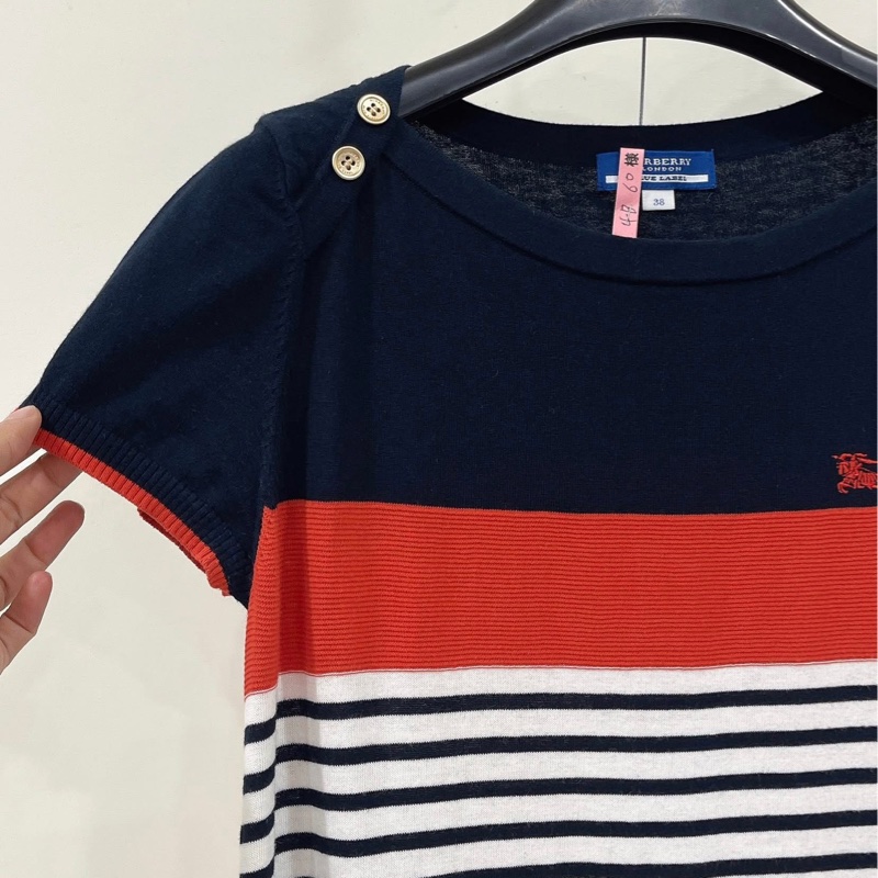 Burberry 藍標 肩扣橫條戰馬針織洋裝-3