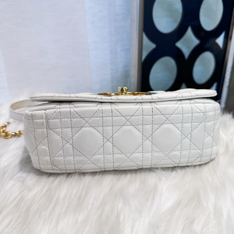 Dior Caro象牙白藤格紋小號-4