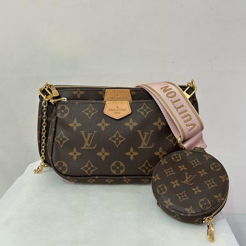 LV(M)粉背帶三合一麻將包-0